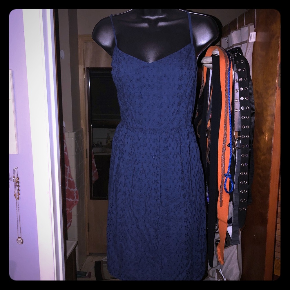Blue flower print dress